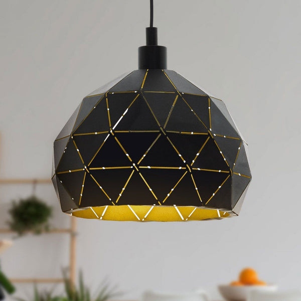 Roccaforte 400mm Pendant Light in Black and Gold