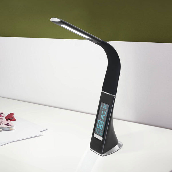 Cognoli Touch Dimmable LED Black Clock Desk Lamp