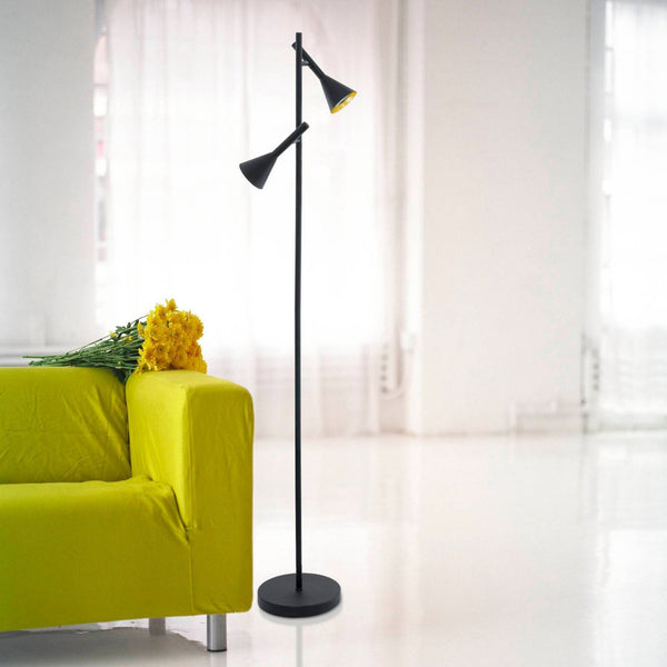 Cortaderas LED Floor Lamp in Black and Gold