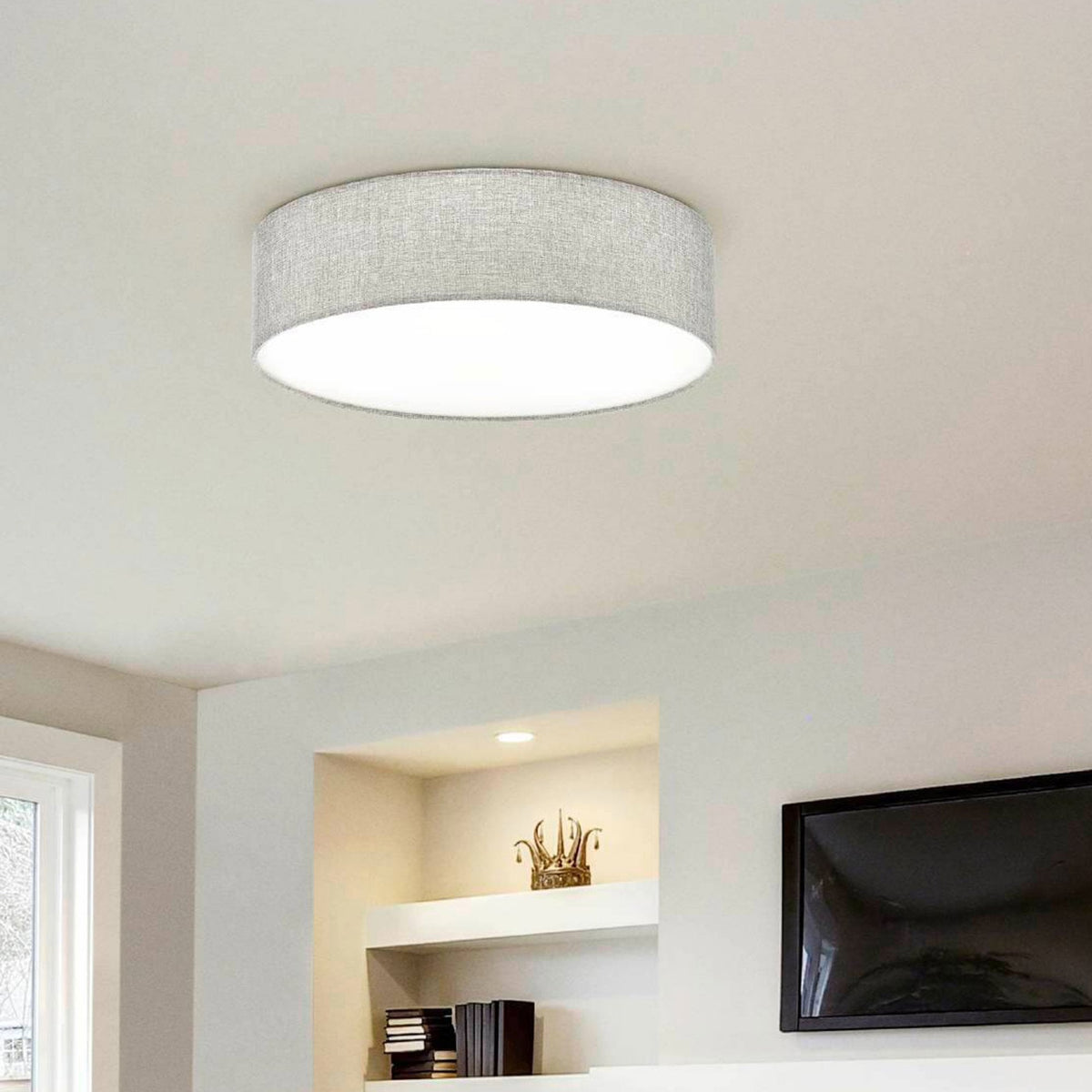 Pasteri 570 E27 Ceiling Light in Grey Linen