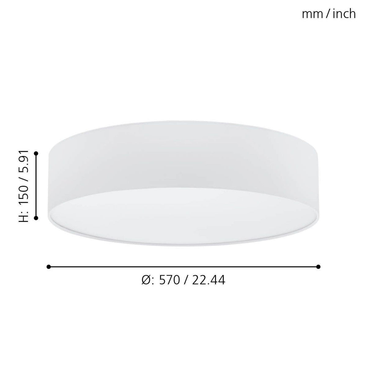 Pasteri 570 E27 Ceiling Light in White