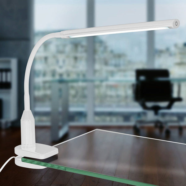 Laroa Touch Dimmable Clip LED Desk Lamp in White