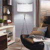 Fondachelli Tripod Floor Lamp in Nickel with White and Silver Shade