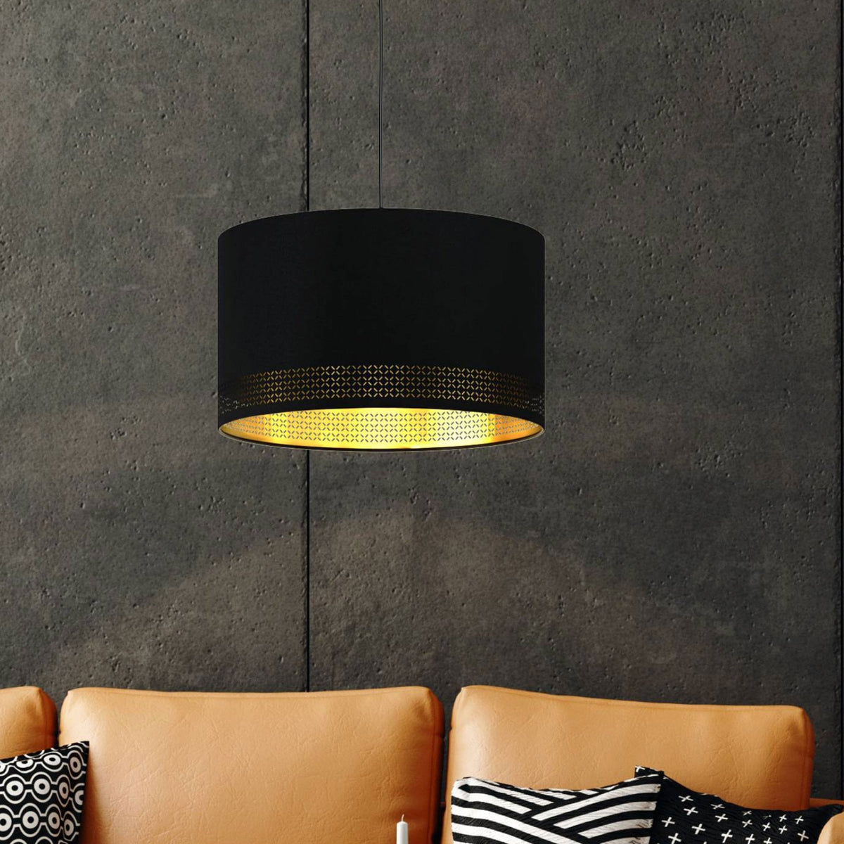 Esteperra 380mm Pendant in Black & Gold
