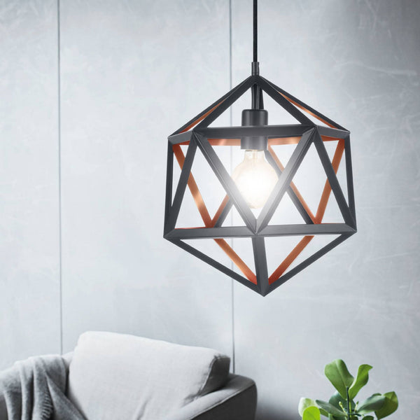 Embleton Black & Copper Geometric Pendant