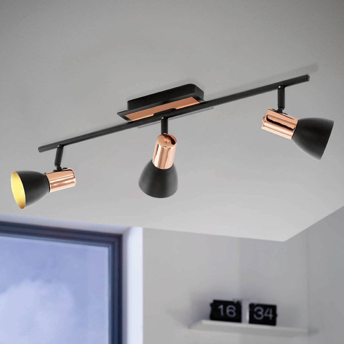 Barnham Triple Bar Spotlight in Black and Copper