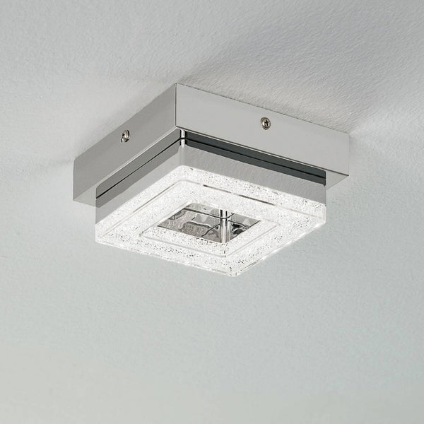 Fradelo Square LED Chrome & Crystal Ceiling or Wall Light