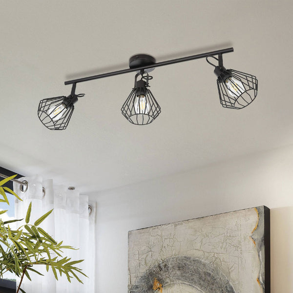 Tabillano Triple Ceiling Spotlight in Black