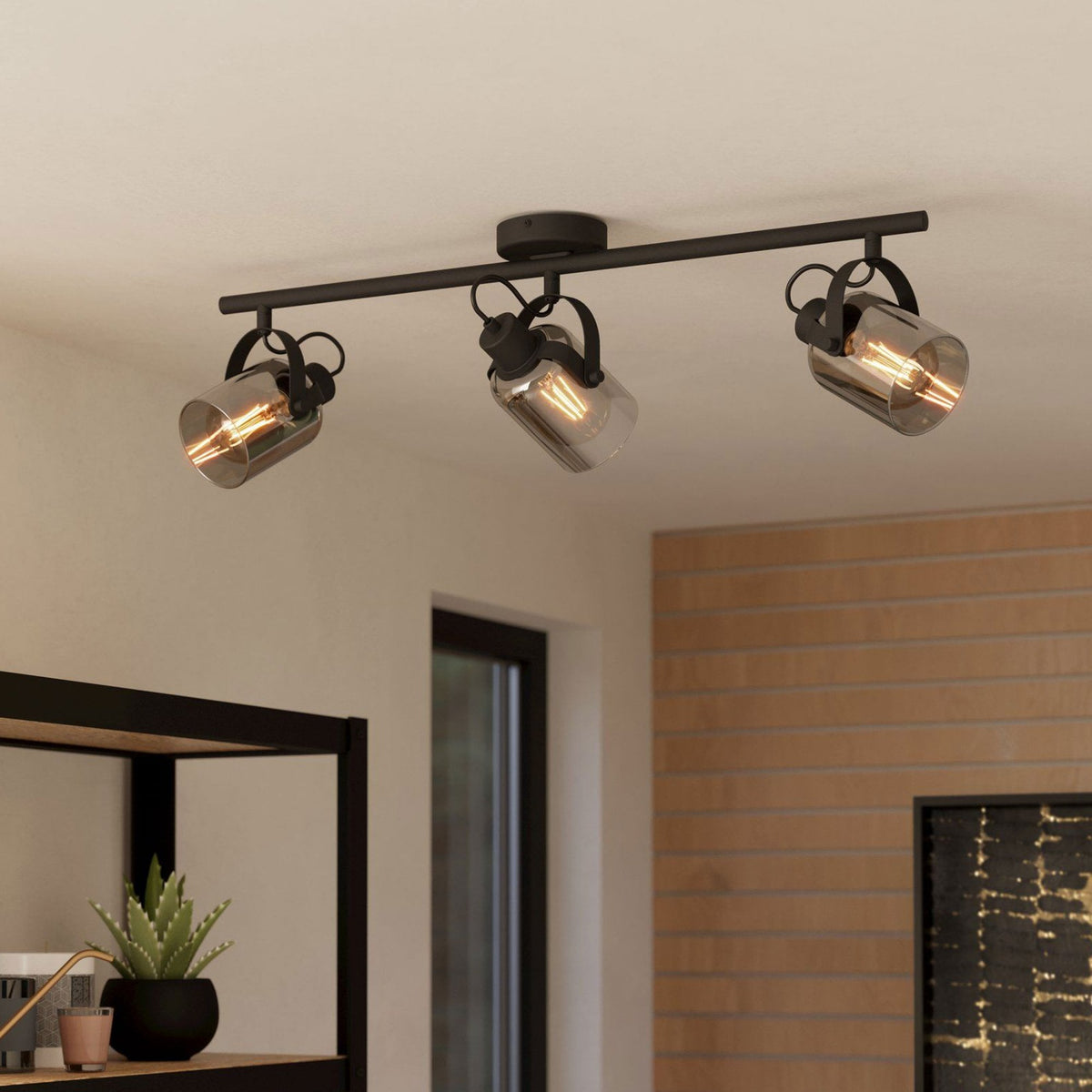 Berregas Triple Spotlight with Black Vaporized Glass