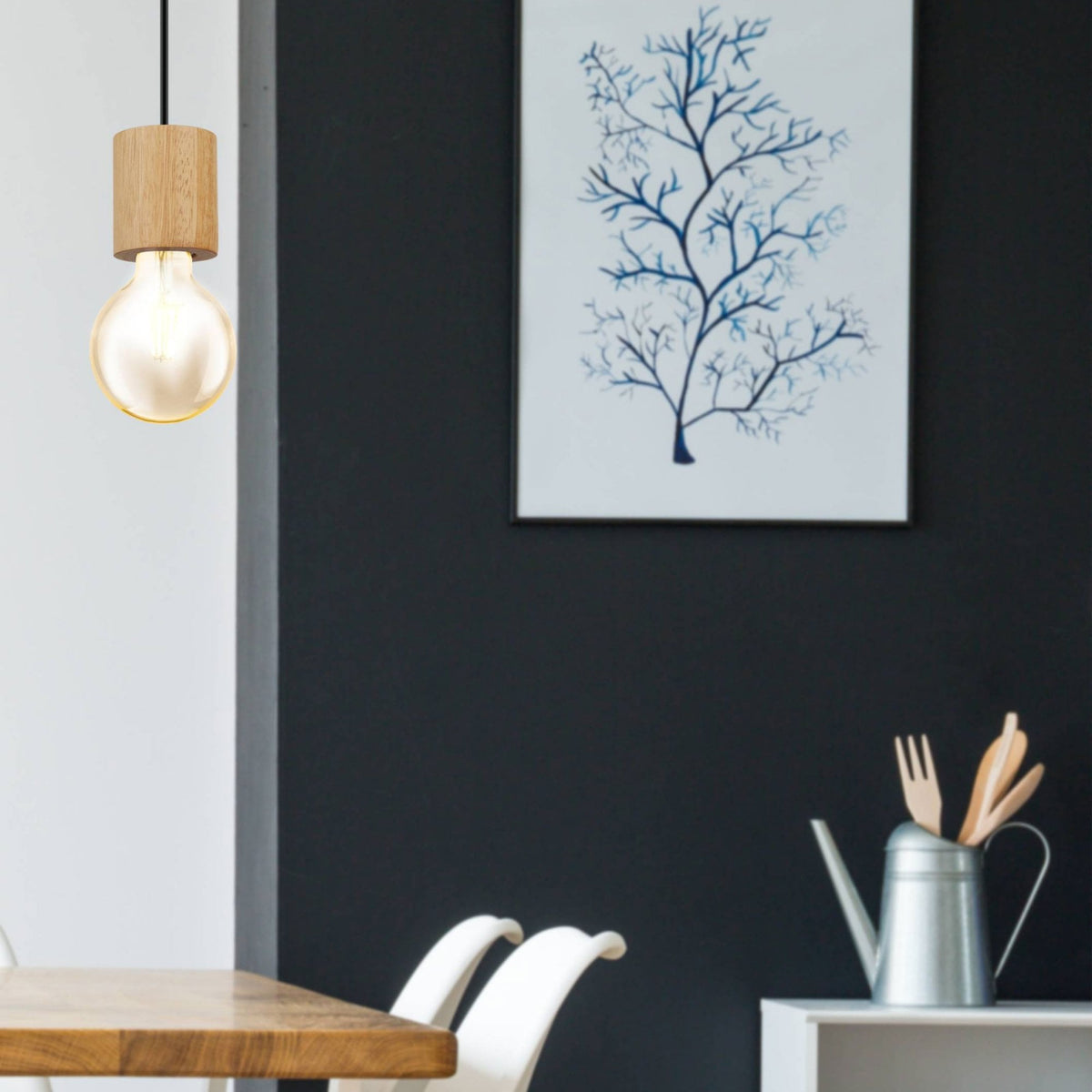 Turialdo Minimalist Wooden Pendant Light