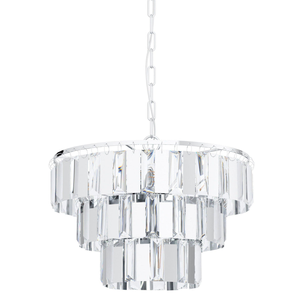 Erseka 385mm Chrome & Crystal Pendant Light