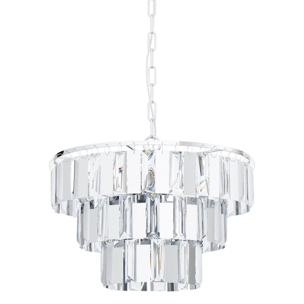 Erseka 385mm Chrome & Crystal Pendant Light