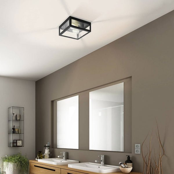Amezola IP44 Bathroom Wall or Ceiling Light in Black