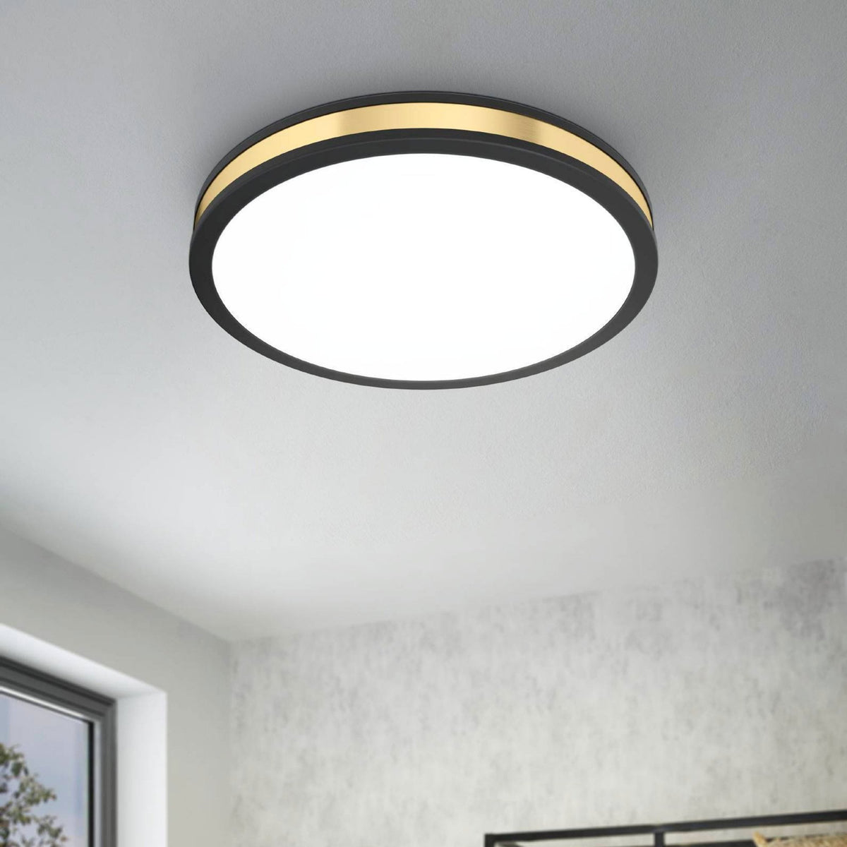Pescaito 380mm 24w LED Ceiling Light in Black and Gold