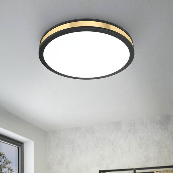 Pescaito 380mm 24w LED Ceiling Light in Black and Gold