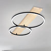 Boyal LED Twin Ring Ceiling Light in Black & Oak Colour