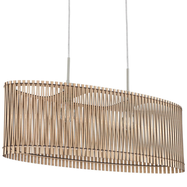 Sendero Oval Maple Wood Pendant Light