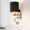 Pasteri Wall Light with Black & Copper Shade and LED Reader