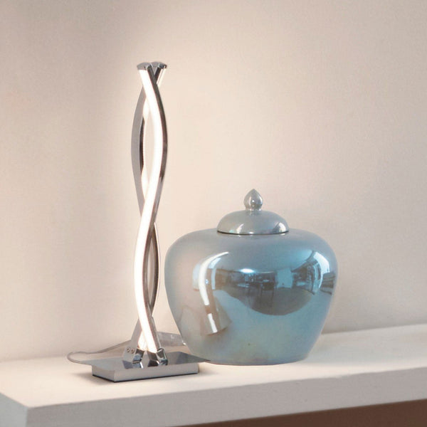 Lasana 2 Chrome and White 10w LED Table Lamp