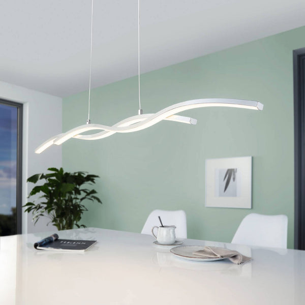 Lasana 2 Chrome and White 18w LED Pendant