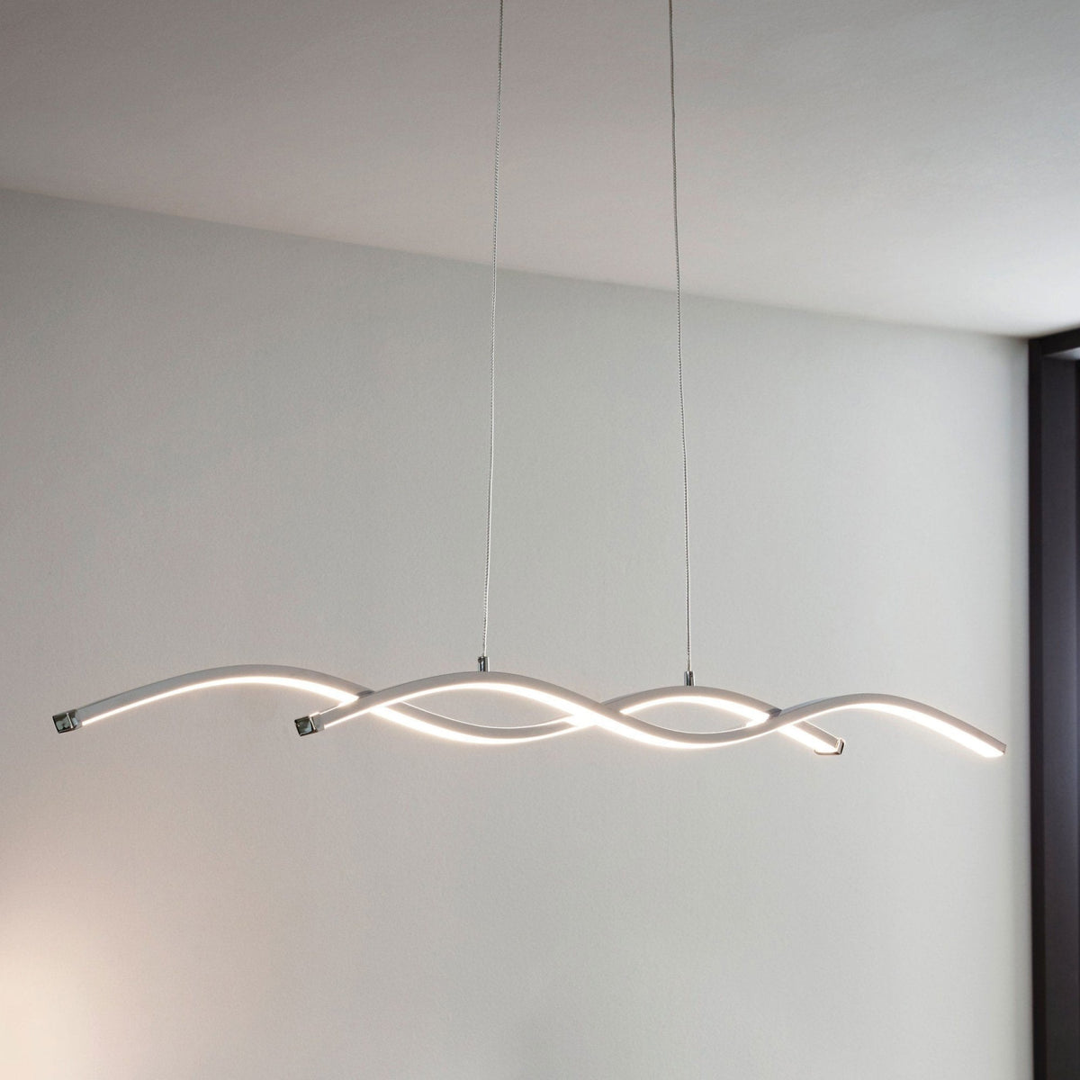 Lasana 2 Chrome and White 18w LED Pendant