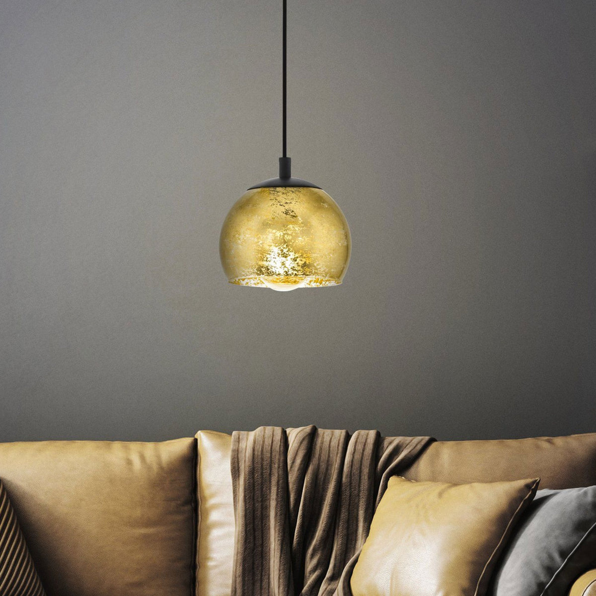 Albaraccin Single 190mm Pendant with Gold Glass