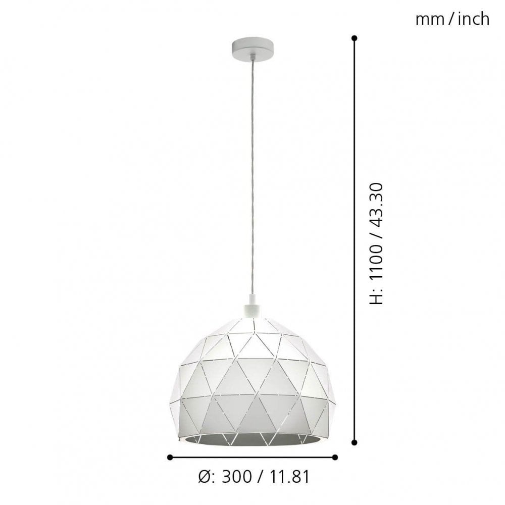 Roccaforte 400mm Pendant Light in White