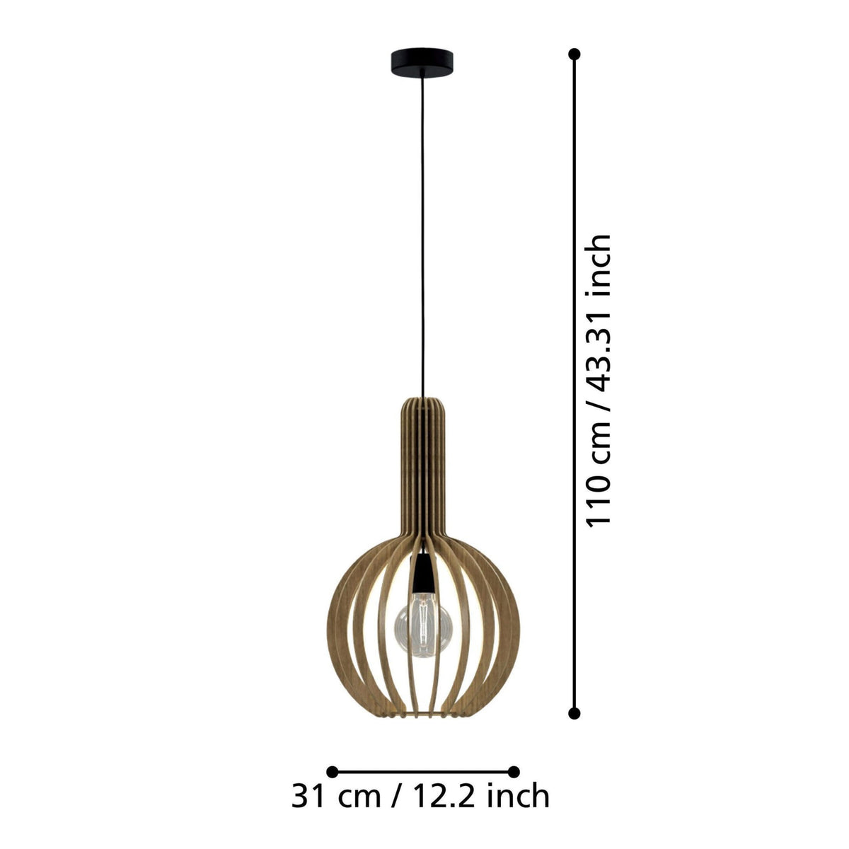 Velasco 310mm Wooden Pendant in Maple
