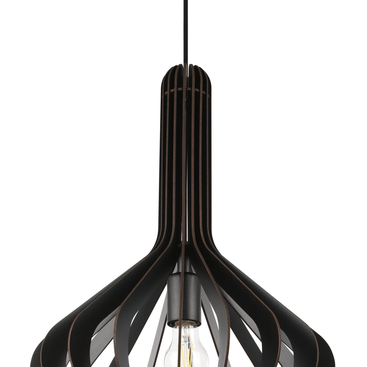 Velasco 380mm Wooden Pendant in Black