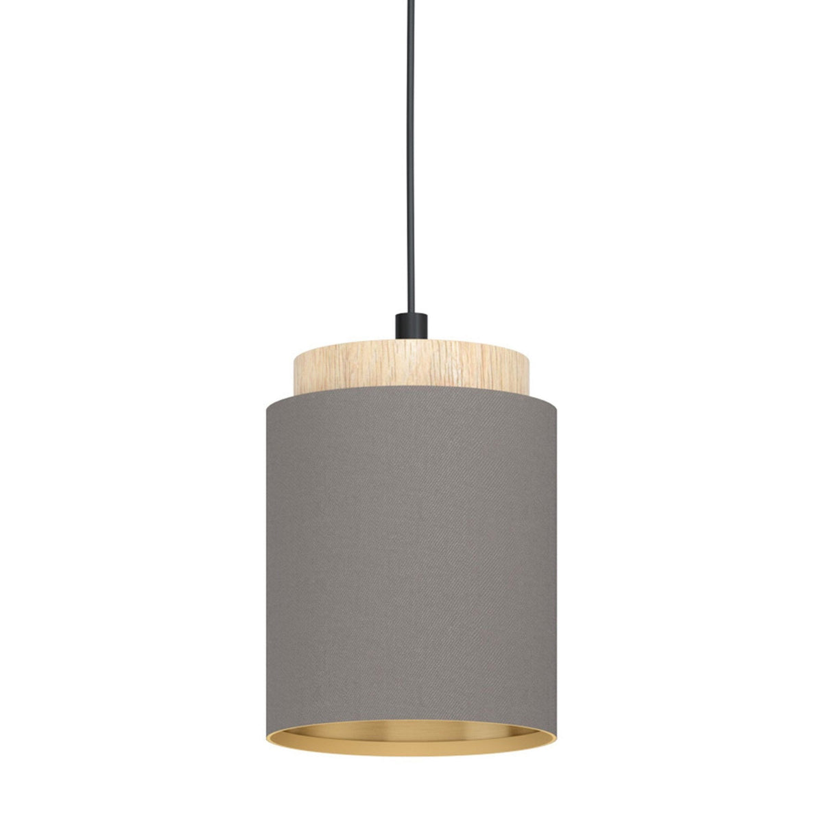 Albariza Single Pendant with Wooden Lamp Holder and Cappuccino Shade