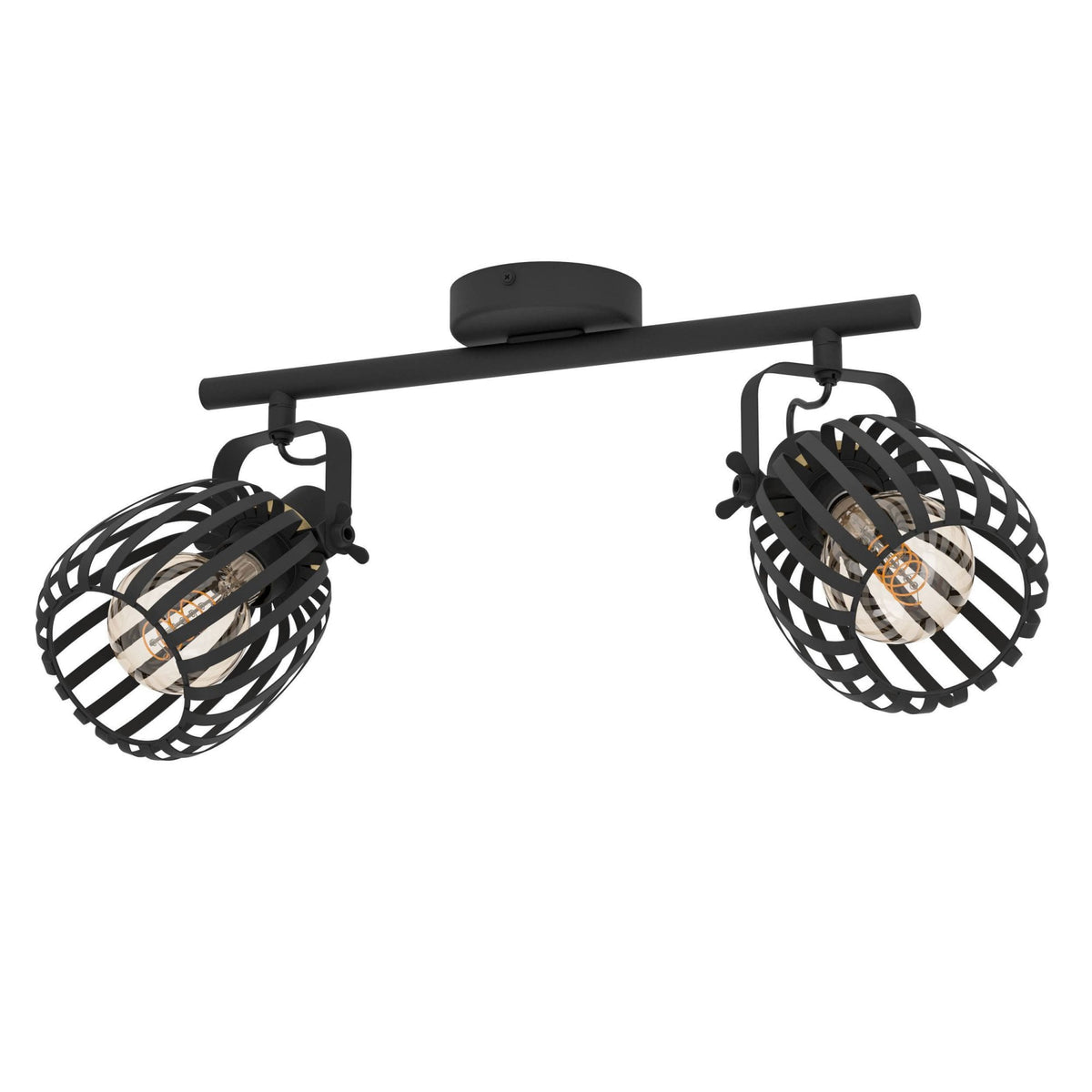 Girona Twin Spotlight in Black and Brushed Brass