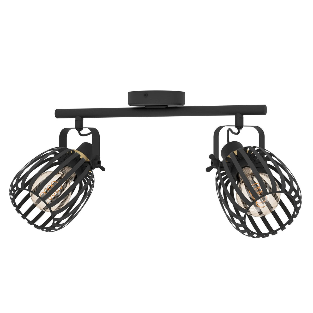 Girona Twin Spotlight in Black and Brushed Brass