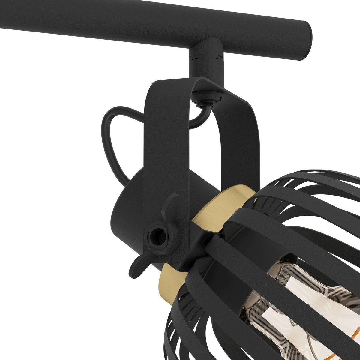 Girona Twin Spotlight in Black and Brushed Brass