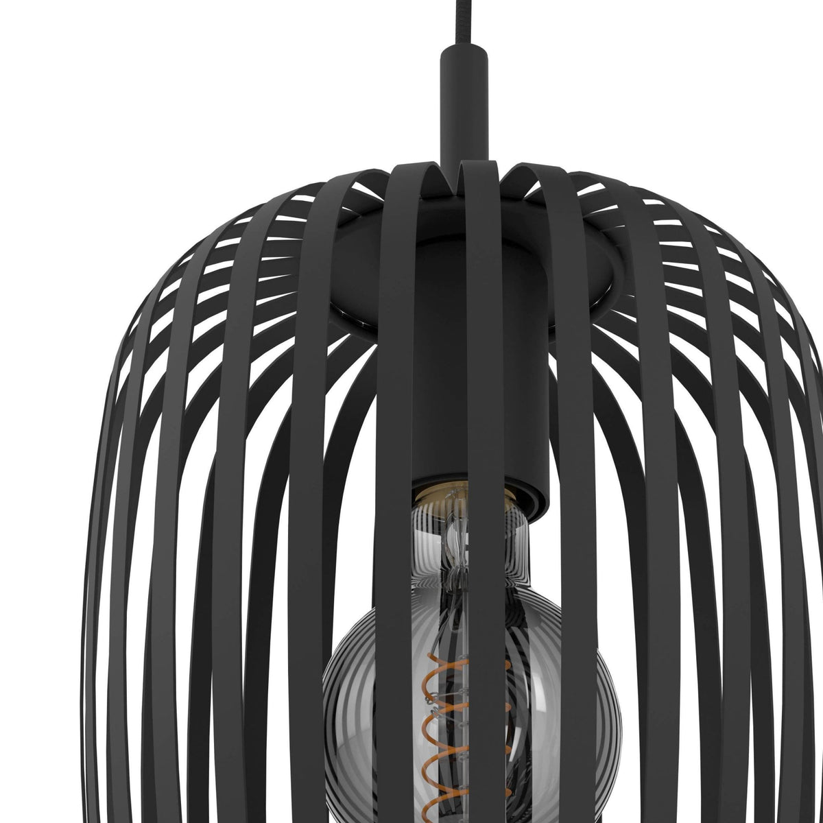 Romazzina Triple Drop Round Steel Pendant in a Black Finish