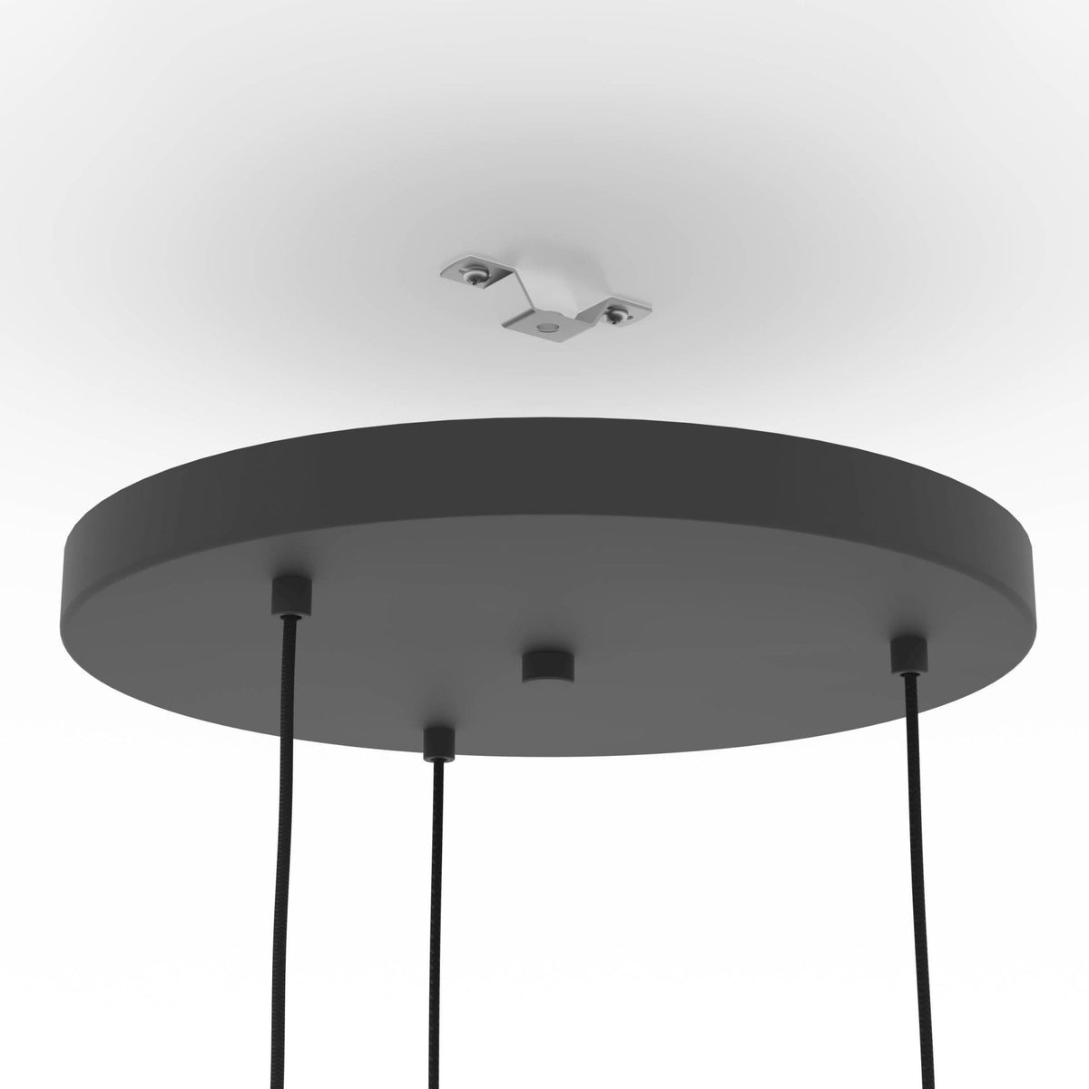 Romazzina Triple Drop Round Steel Pendant in a Black Finish