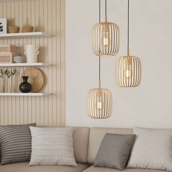 Romazzina Triple Drop Round Steel Pendant in a Sandy Finish