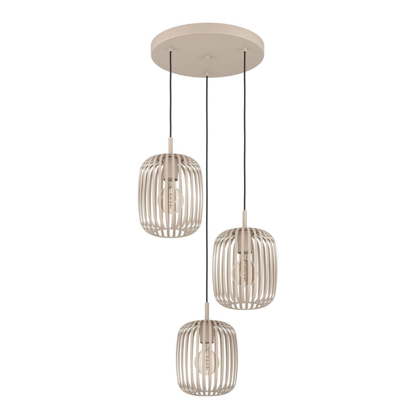 Romazzina Triple Drop Round Steel Pendant in a Sandy Finish