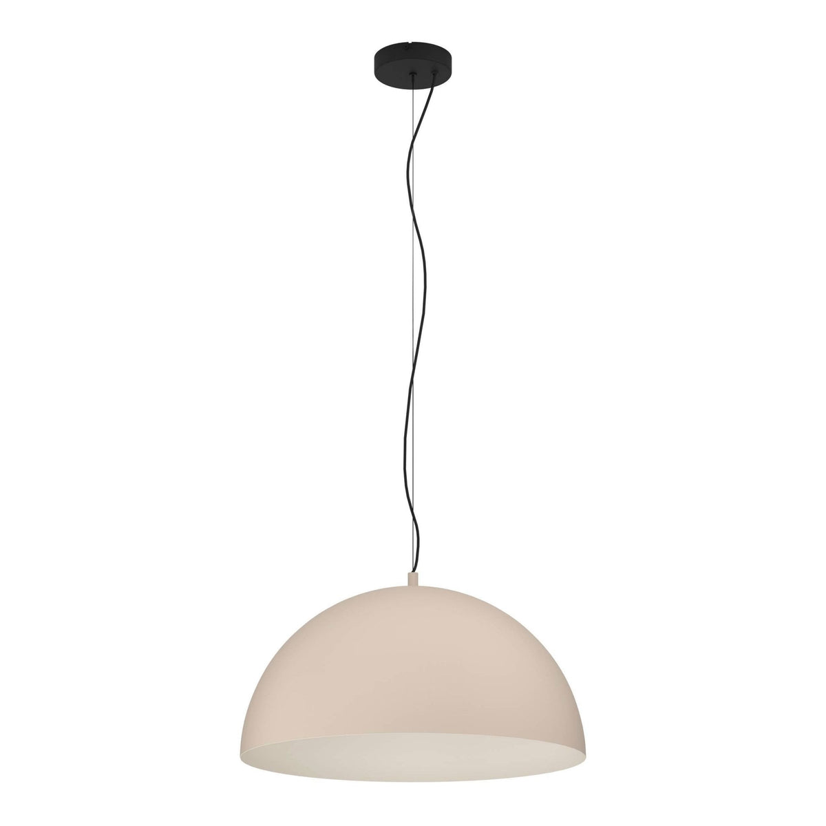 Gaetano 1 535mm Large Pendant in a Sand Finish with Cream Inner