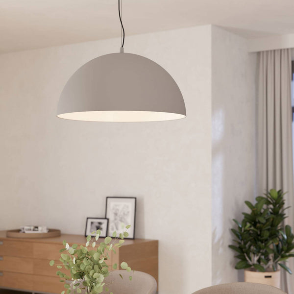 Gaetano 1 535mm Large Pendant in a Grey Finish with White Inner