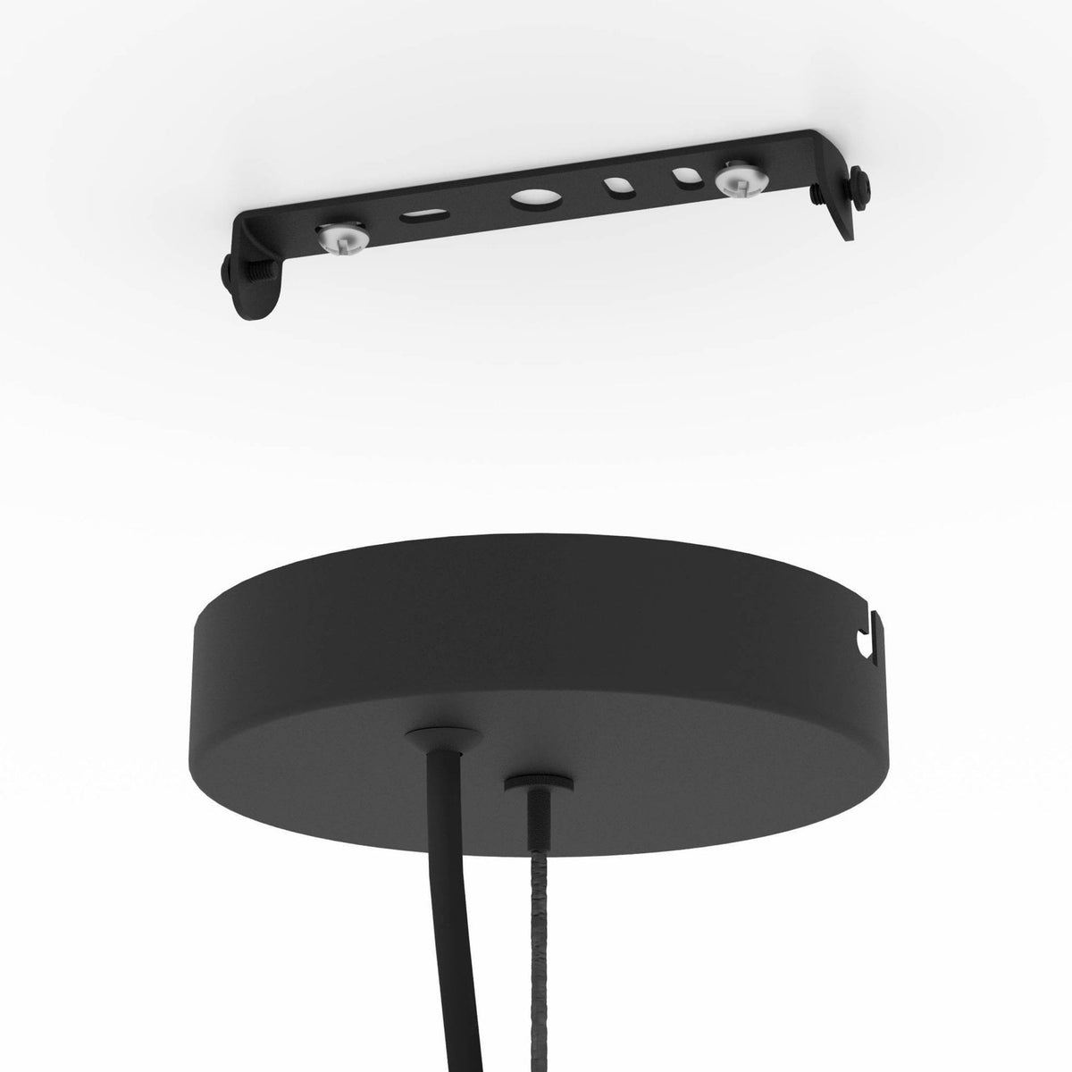 Gaetano 1 535mm Large Pendant in a Grey Finish with White Inner