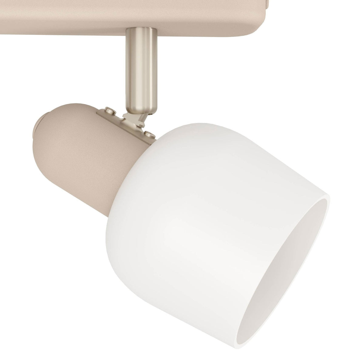 Corato Twin Spotlight in a Sandy Finish with Opal Glass Shades