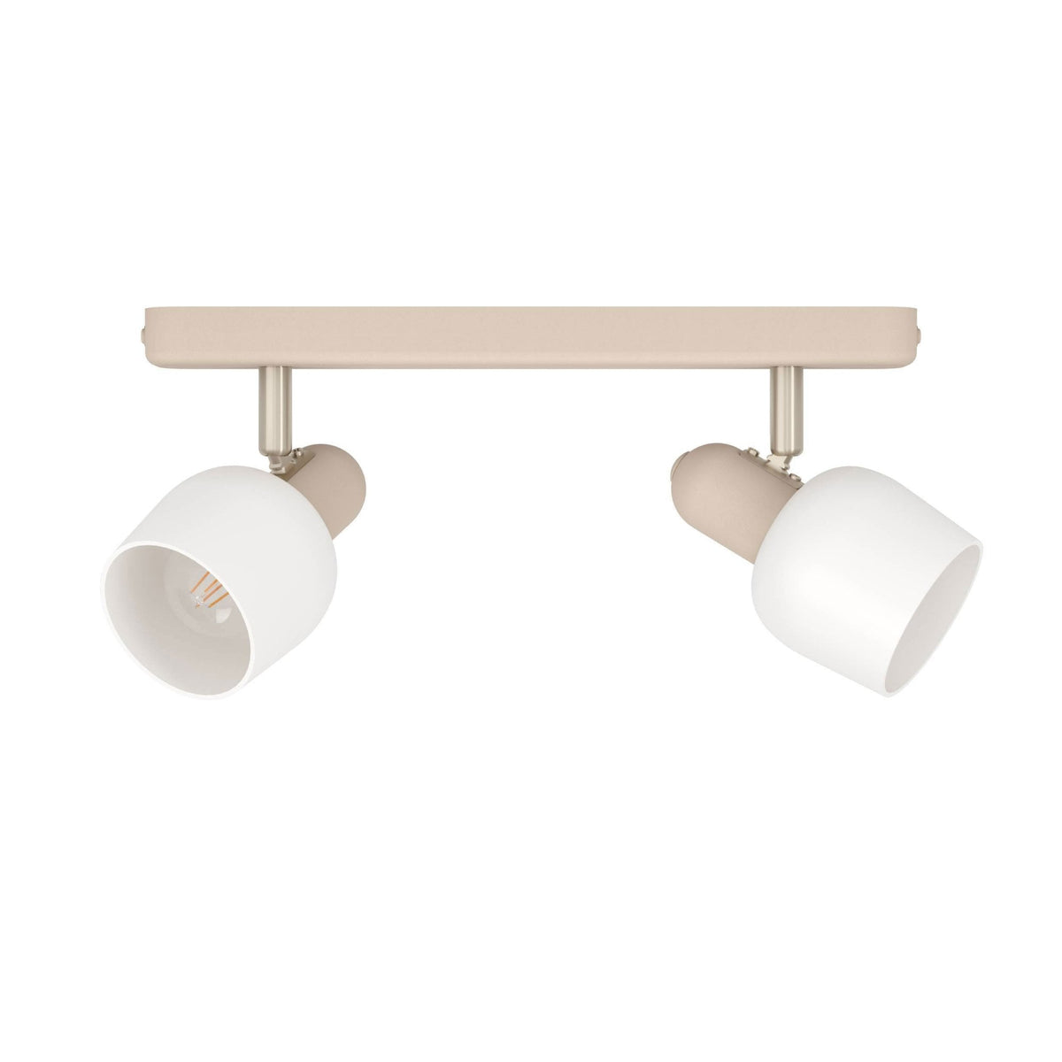 Corato Twin Spotlight in a Sandy Finish with Opal Glass Shades