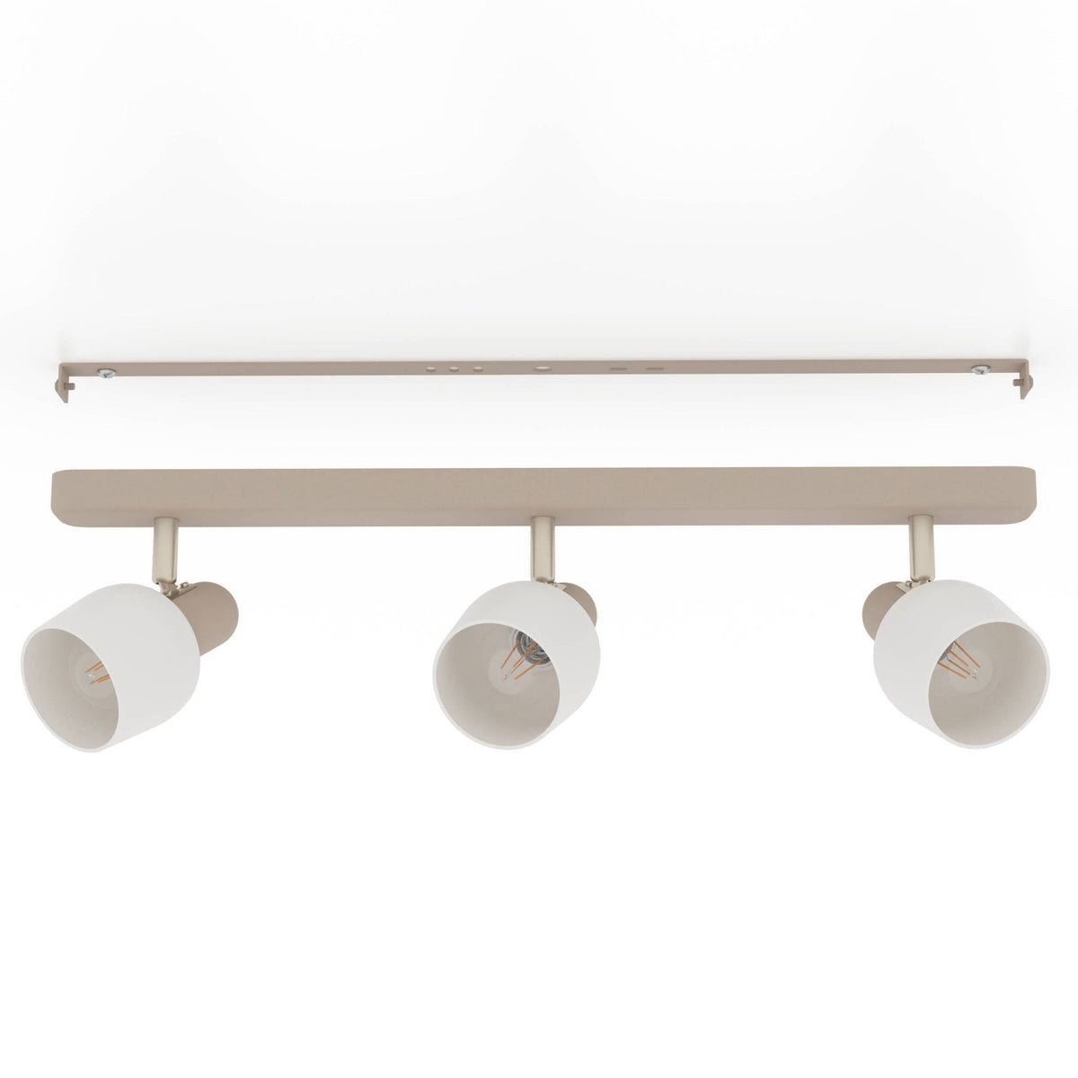 Corato Triple Spotlight in a Sandy Finish with Opal Glass Shades
