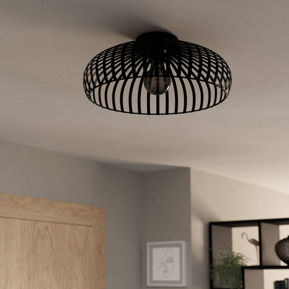 Mogano 3 430mm Ceiling Light in Black