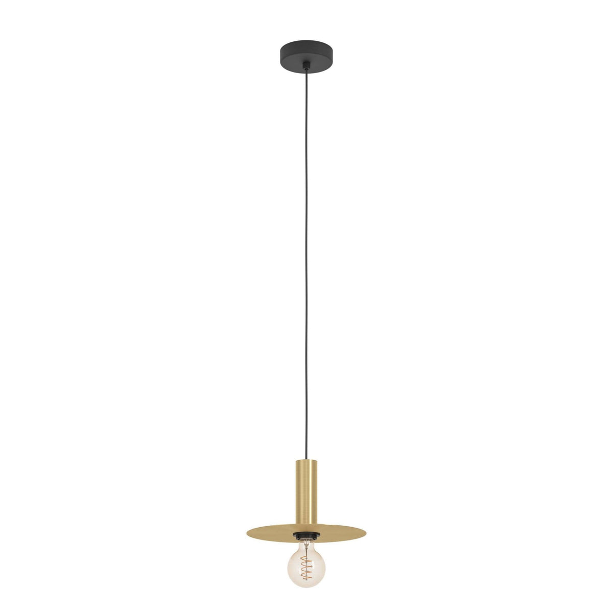 Escandell Single Drop Pendant in Brushed Brass