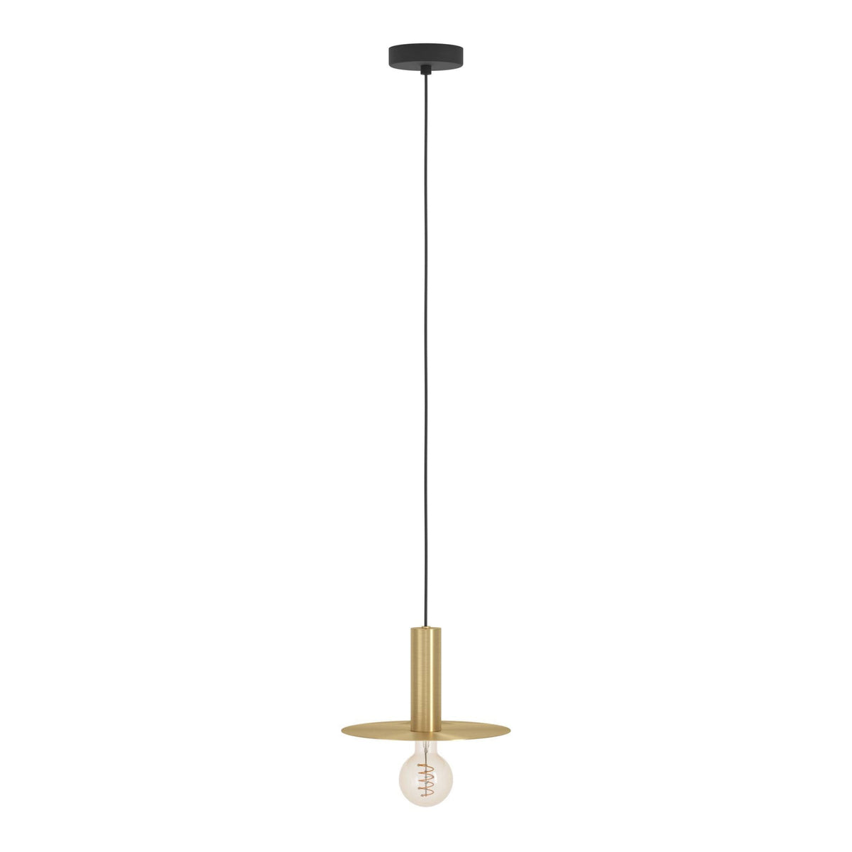 Escandell Single Drop Pendant in Brushed Brass