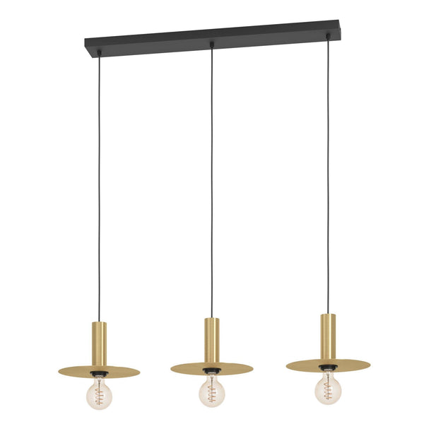 Escandell Triple Drop Linear Pendant in Brushed Brass