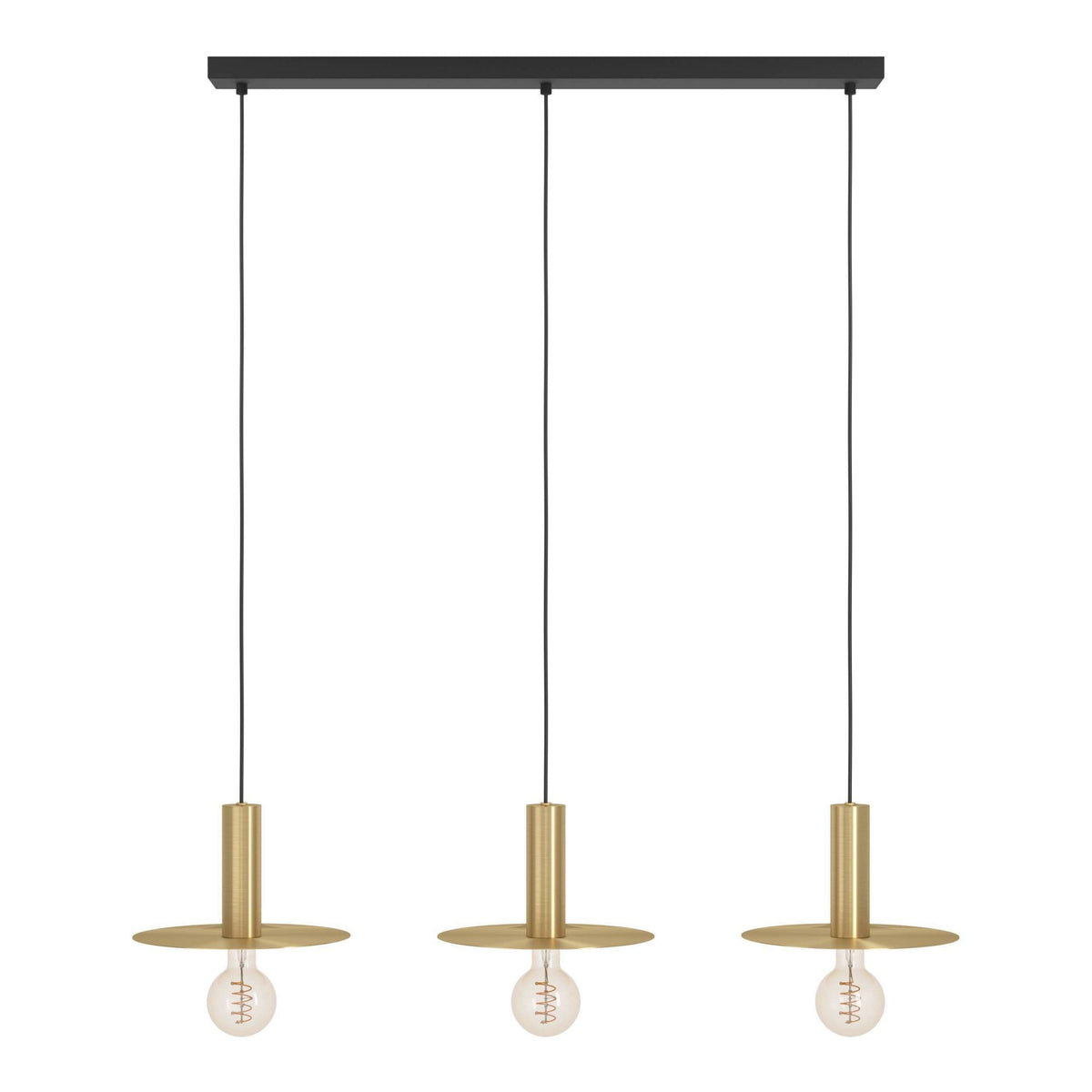 Escandell Triple Drop Linear Pendant in Brushed Brass
