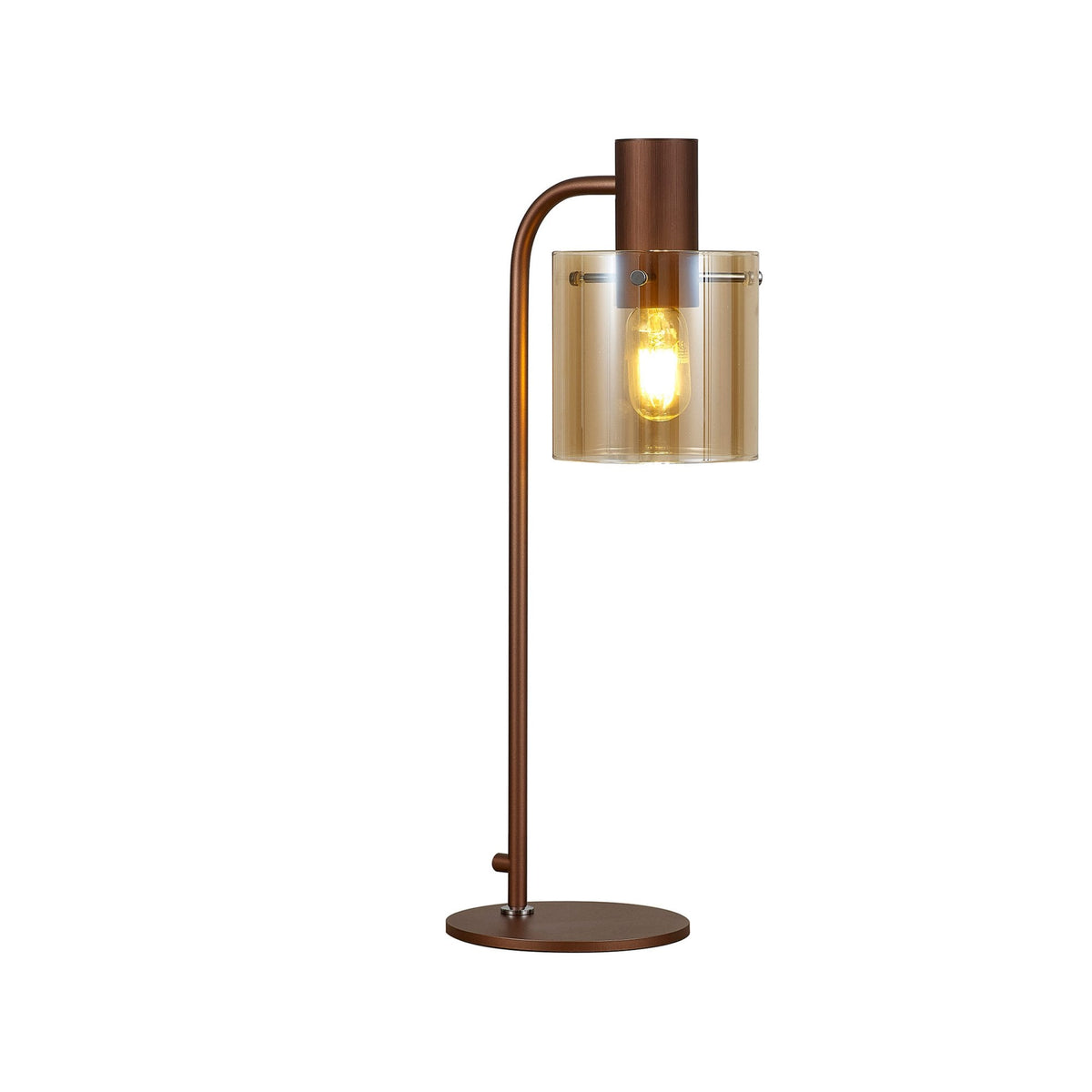 Belstone Large Table Lamp in Mocha with Amber Glass