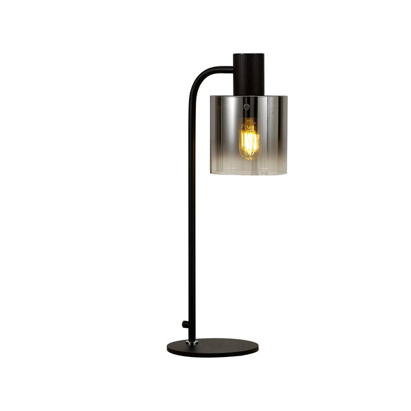 Belstone Large Table Lamp in Black & Chrome with Smoked Fade Glass